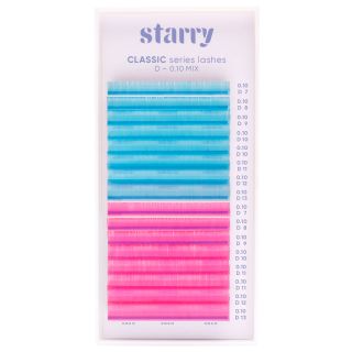 Cils fluo bleu / rose D 0,1 x 7-13mm