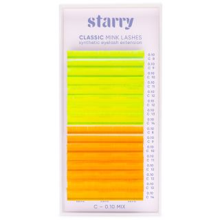 Cils fluo jaune / orange C 0,1 x 8-14mm