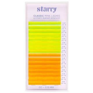 Cils fluo jaune / orange CC 0,1 x 8-14mm